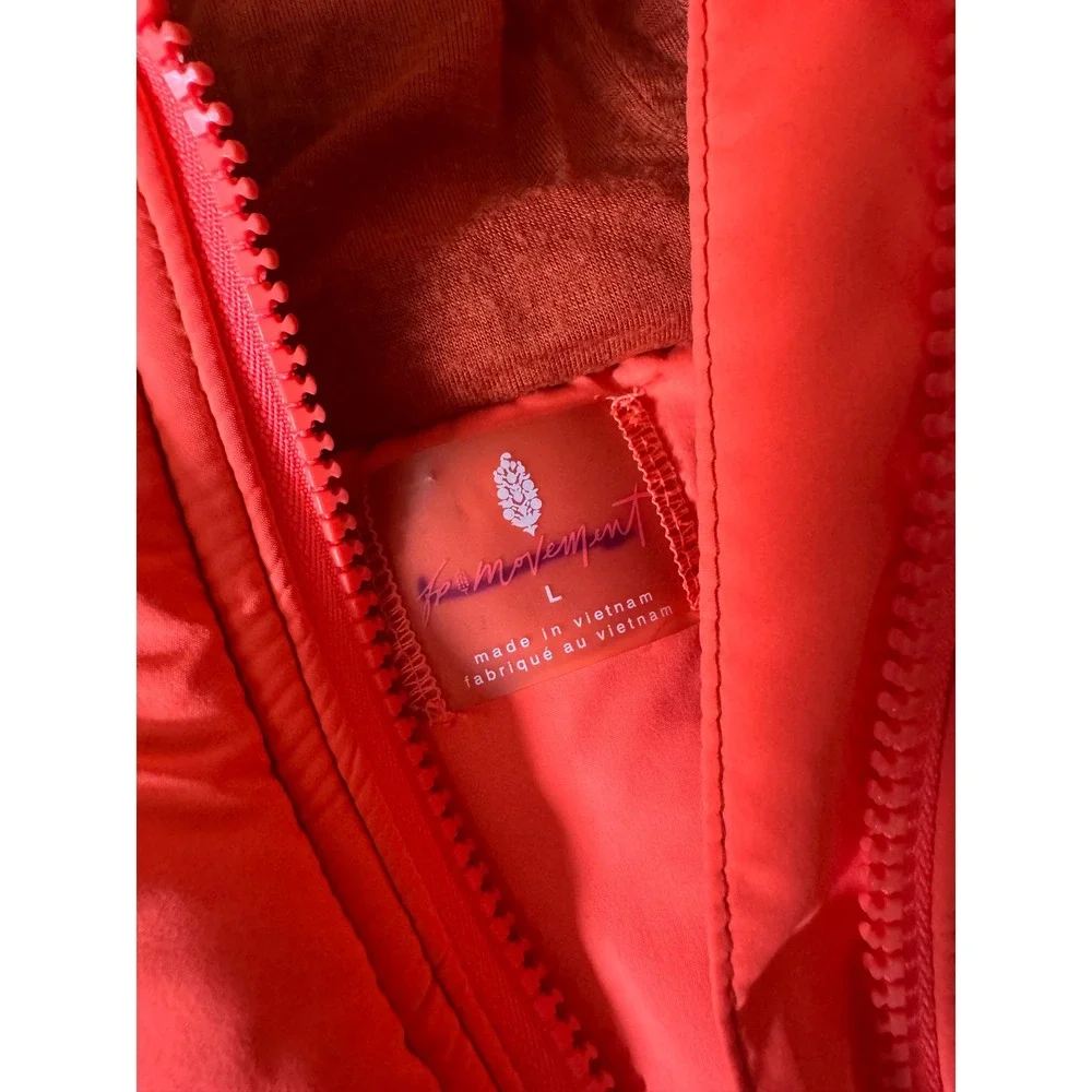 FP Movement Orange Brown Lead The Pack Fleece Pullover Oversized Size L